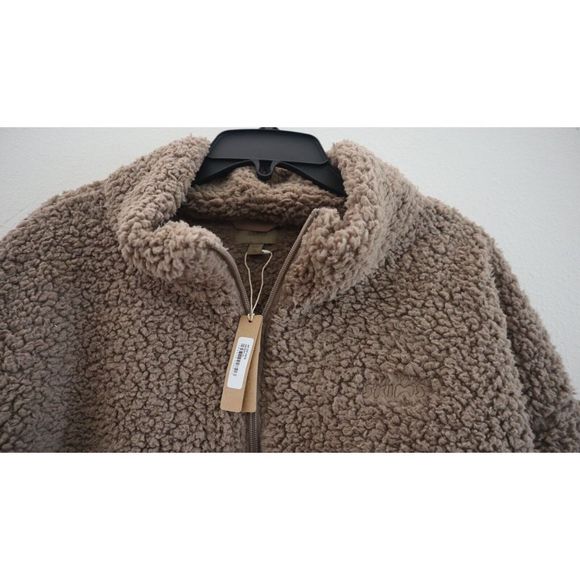 SKIMS AP-ZIP-0878 Womens Sz XL Desert Teddy High Pile Fleece Crop Zip Jacket $90 - Picture 4 of 12